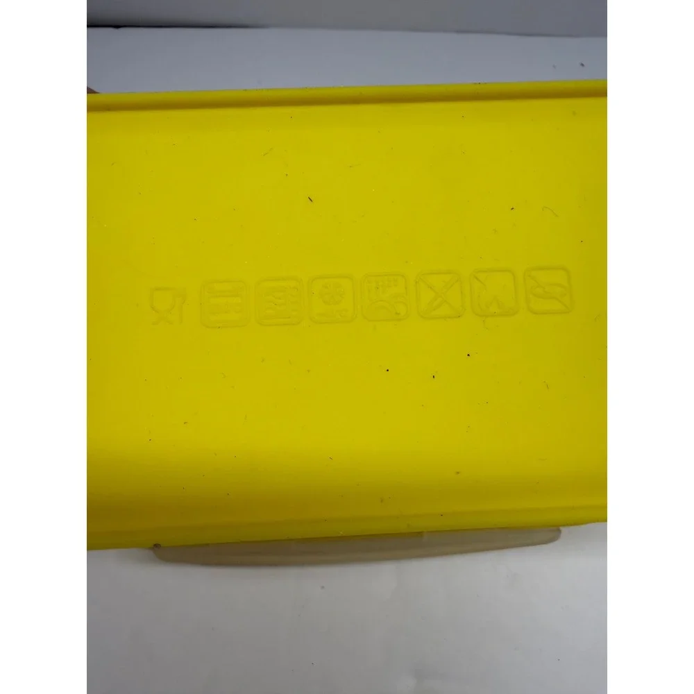Yellow Collapsible Silicone Food Storage Container with Vented Locking Lid